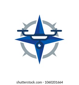 Drone Compass Logo Icon Design