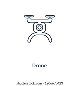 Drone concept line icon. Linear Drone concept outline symbol design. This simple element illustration can be used for web and mobile UI/UX.
