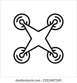 Drohne Concept Line Symbol. Einfache Elementgrafik. Drohnenkonzept auf weißem Hintergrund