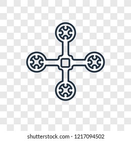 Drone concept vector linear icon isolated on transparent background, Drone concept transparency concept in outline style