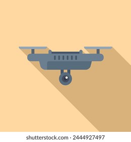 Drone control operator icon flat vector. Air control military. Video scene