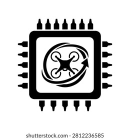 Drone Control Processor Chip Icon Vector Design