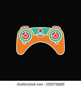 Drone controller icon. Cartoon Drone controller vector icon for web design isolated on black background