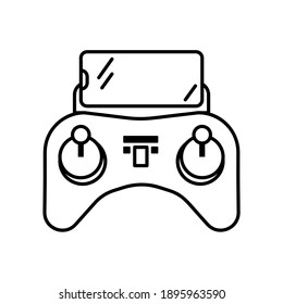 Icono del controlador de drones. Pictograma plano para web. Icono de línea. Aislado sobre fondo blanco. Vector eps10