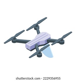 Drone copter icon isometric vector. Video camera. Estate tour