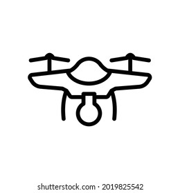 Drone, icono de copter, gráficos del vector de línea
