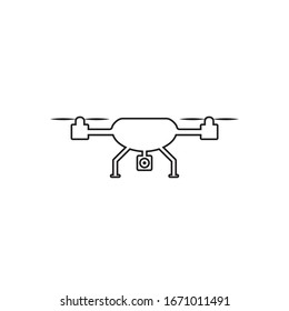 Icono de línea de cobre drone en estilo plano. Vector