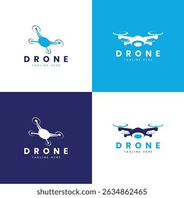 Drone criativo moderno coleção de pacote de design de logotipo mínimo