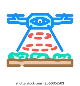 drone for crop monitoring color icon vector. drone for crop monitoring sign. isolated symbol illustration