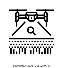 drone for crop monitoring line icon vector. drone for crop monitoring sign. isolated contour symbol black illustration
