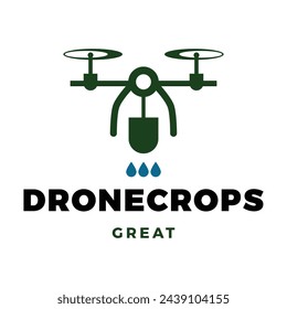 Drone Crops Icon Logo Design Template