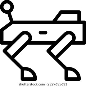 drone cyber attack robotic dog line icon for download