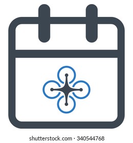 Drone Date vector icon. Style is bicolor flat symbol, smooth blue colors, rounded angles, white background.