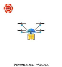 Drone Delivering Box Icon