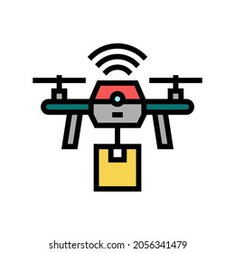 vector de icono de color de entrega de drones. señal de entrega de drones. ilustración de símbolo aislado