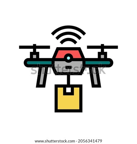 drone delivery color icon vector. drone delivery sign. isolated symbol illustration