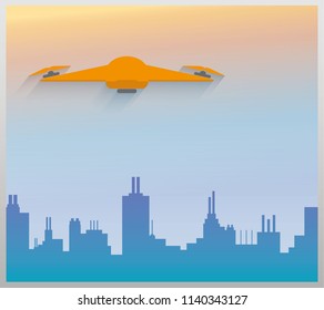 Drone delivery concept vector illustration.