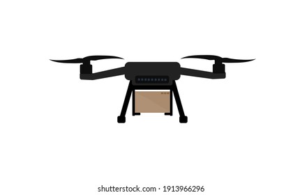 Drone delivery concept vector illustration Isolated on white background.