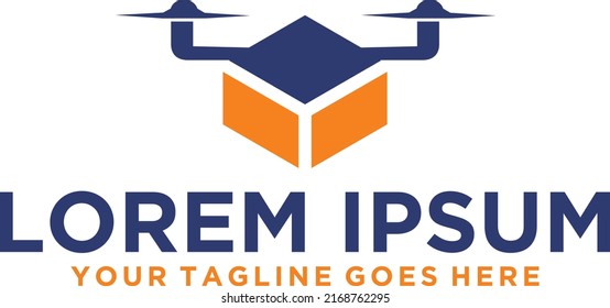 Drone delivery express logo design