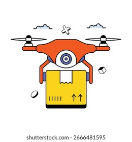 Drone Delivery Flat illustration. EPS 10 File 