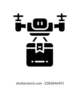 drone delivery glyph icon. vector icon for your website, mobile, presentation, and logo design.