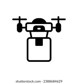 Drone Delivery icon isolate white background vector stock illustration
