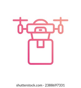 Drone Delivery icon isolate white background vector stock illustration