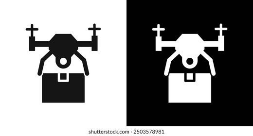 drone delivery icon line art vector