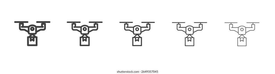 drone delivery icon Line graphics illustration symbol