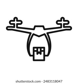 drone delivery icon mark in filled style