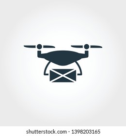 Drone Delivery icon. Monochrome creative design from smart devices icon collection. Premium drone delivery icon for web design, apps, software and more.