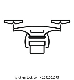 Drone delivery icon. Outline drone delivery vector icon for web design isolated on white background