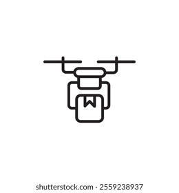 drone delivery icon Outline vector for web ui