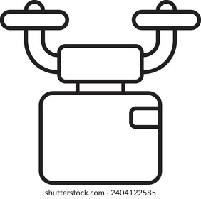 Drone delivery icon. Delivery drone with the package