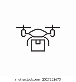 vetor de sinal de ícone de entrega de drone