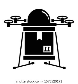 Drone delivery icon. Simple illustration of drone delivery vector icon for web design isolated on white background