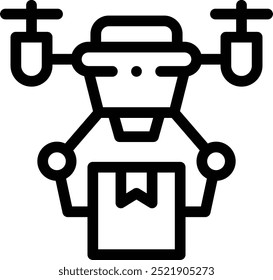 drone delivery icon. Thin Linear Style Design Isolated On White Background