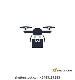 Drone Delivery icon vector illustration. Drone Delivery symbol isolated on white background.