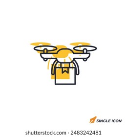 Drone Delivery icon vector illustration. Drone Delivery symbol isolated on white background.