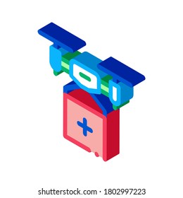 drone delivery icon vector. isometric drone delivery sign. color isolated symbol illustration