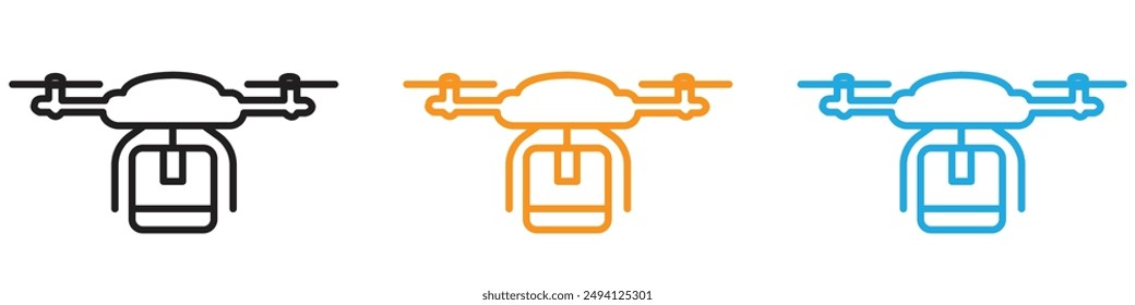 drone delivery icon vector logo set collection for web app ui