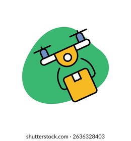 Ilustração de estoque de vetor de ícone de entrega de drone