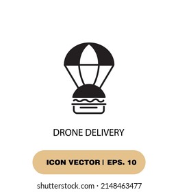 símbolos de entrega de drones elementos vectores para web infográfica