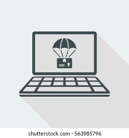 Drone delivery for internet shop - Vector flat icon