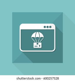 Drone delivery for internet shop - Vector flat icon