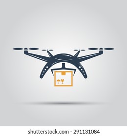 Drone Delivery Isolated Vector Colored Icon