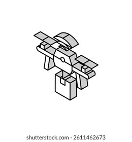 drone delivery isometric icon vector. drone delivery sign. isolated symbol illustration