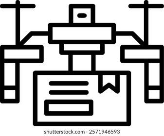 Drone Delivery Line Vector Icon Design
