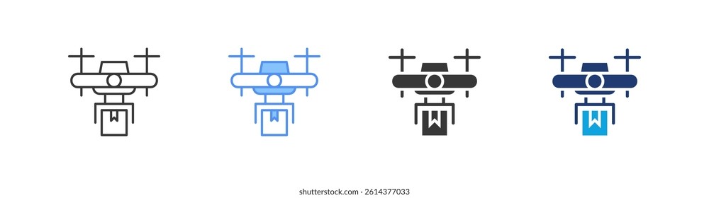 Drone Delivery Multi Style Icon Sheet