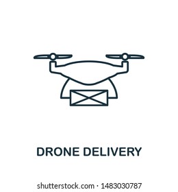 Drone Delivery outline icon. Creative design from smart devices icon collection. Premium Drone Delivery outline icon. For web design and printing.